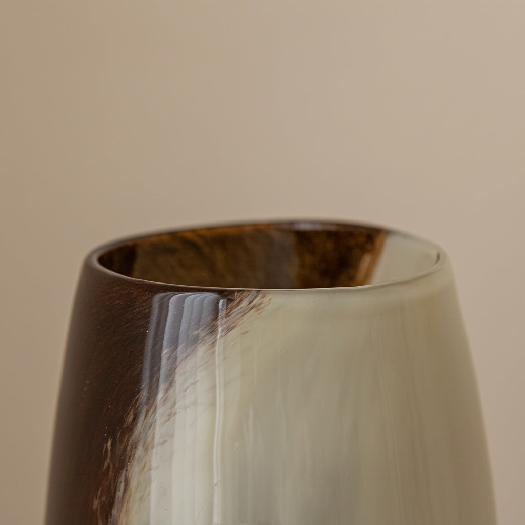 Polished Glass Tapered Vase Close Up