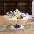 Porcelain And Gold Footed Serving Bowl