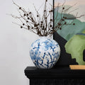 Porcelain Blue and White Floral Spherical Vase