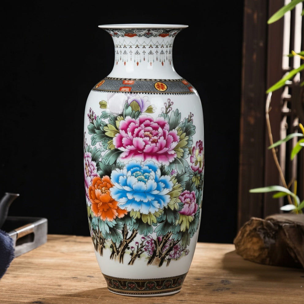 Porcelain Floral Baluster Vase