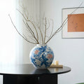 Porcelain Round Botanical Vase