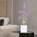 Amethyst And Gold Metal Tree Sculpture