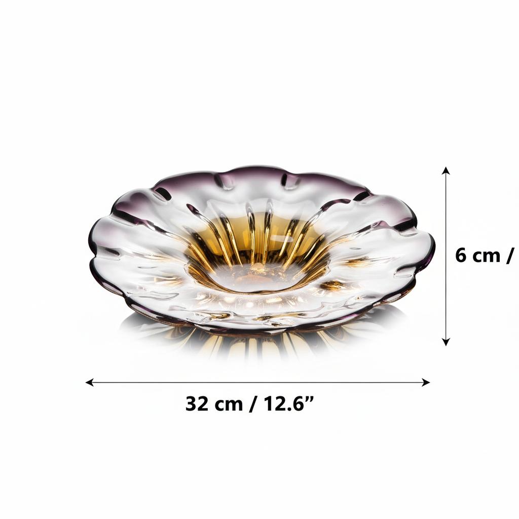 Dimensions diagram of the crystal bowl