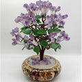 Purple Crystal And Copper Wire Bonsai Tree