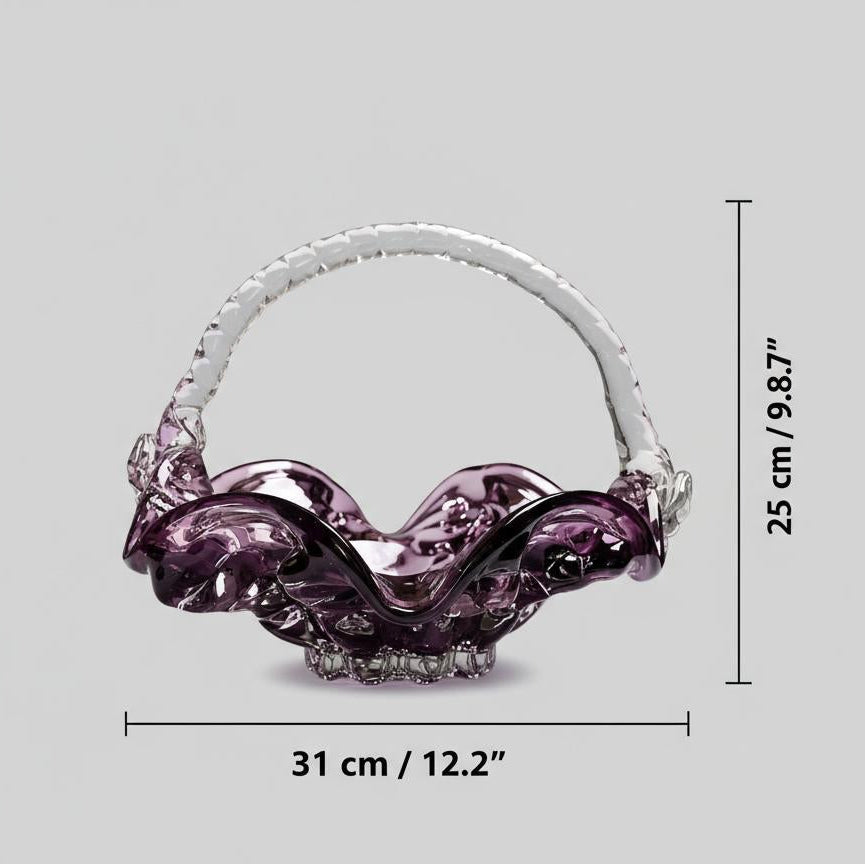 Dimensions of purple glass centerpiece bowl