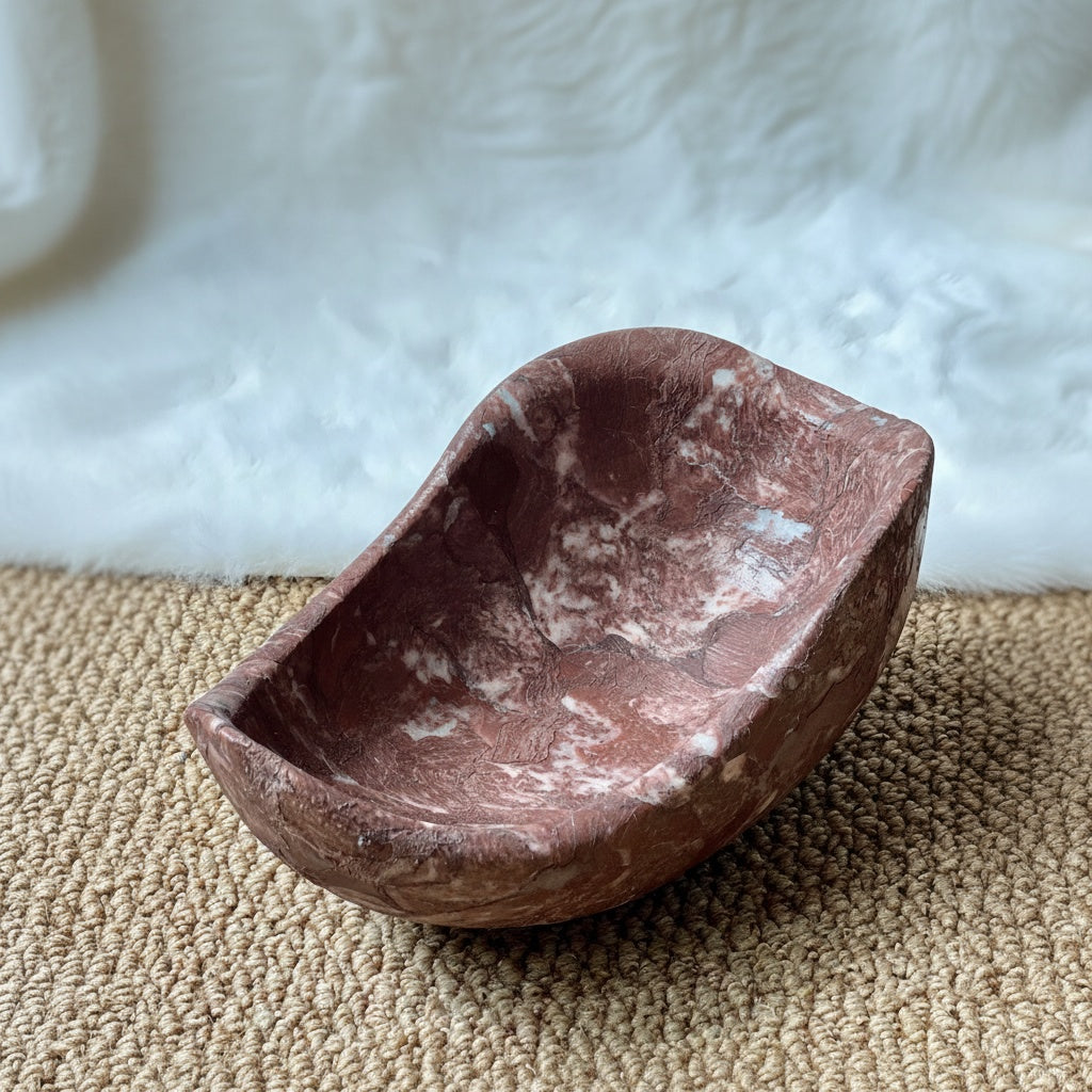 Red Marble Organic Centerpiece Bowl