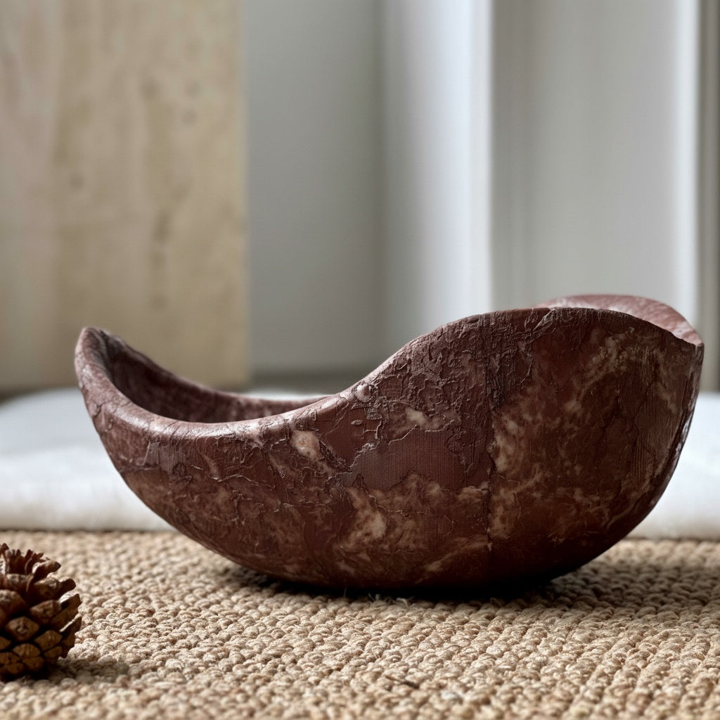 Red Marble Organic Centerpiece Bowl