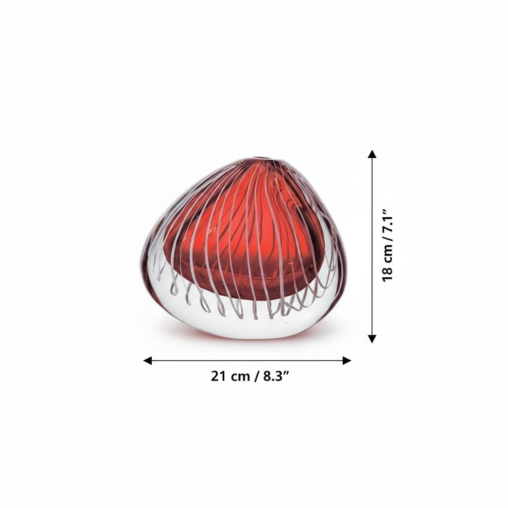 Small red crystal vase dimensions
