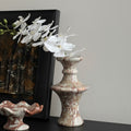 Red Veined Marble Sculptural Vase