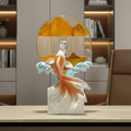 Resin & Glass Koi Fish Moving Sand Sculpture