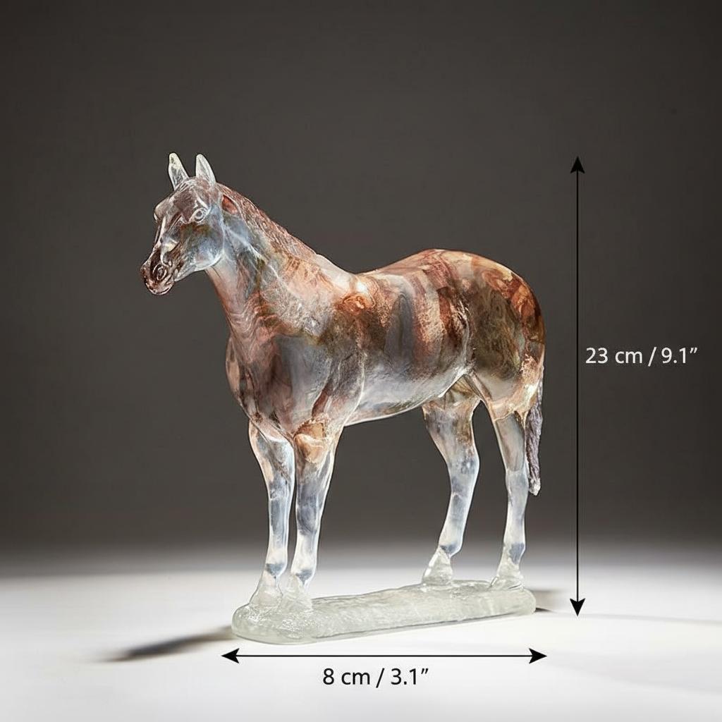 Detailed view of translucent resin horse texture