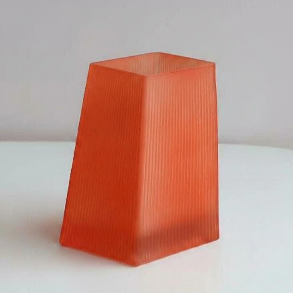 Medium geometric orange glass vase