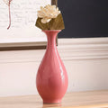 Rose Pink Ceramic Teardrop Vase With Botanical