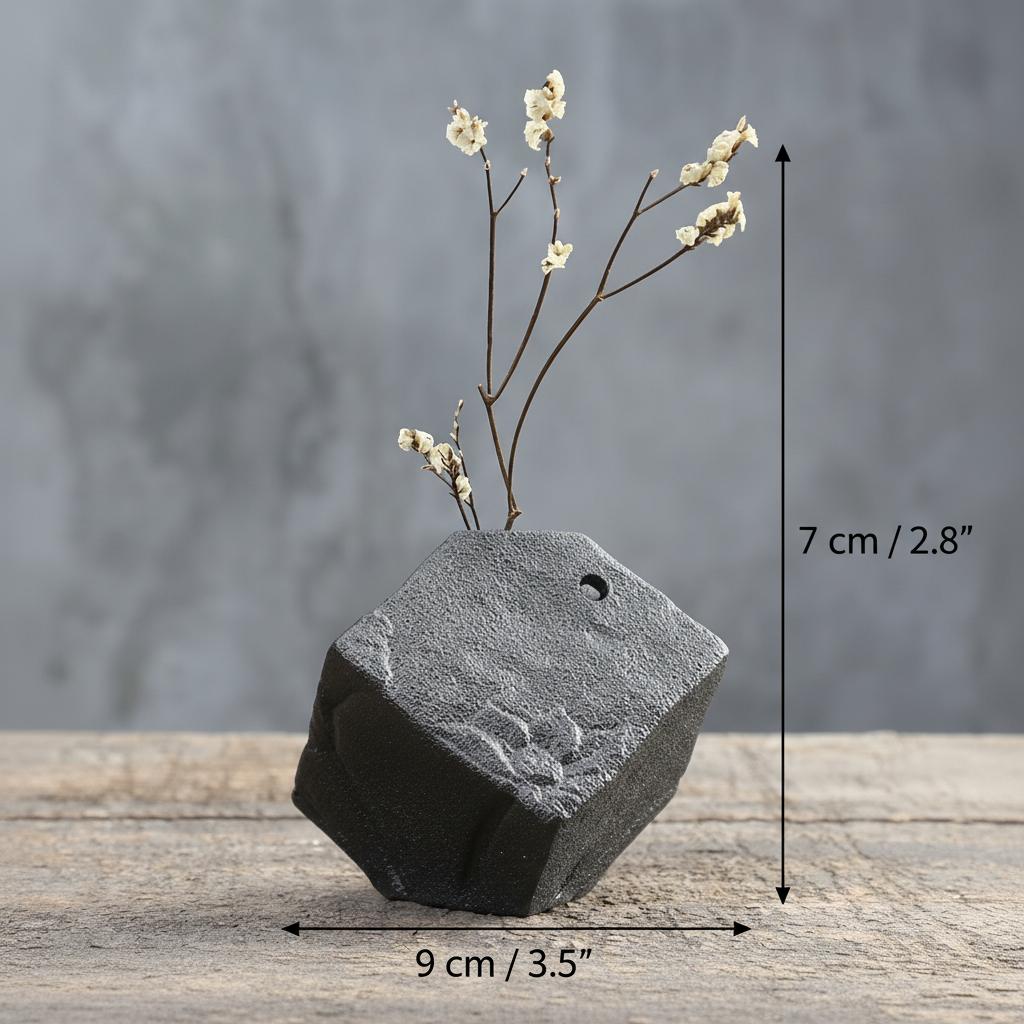 Dimensions of square rustic black vase