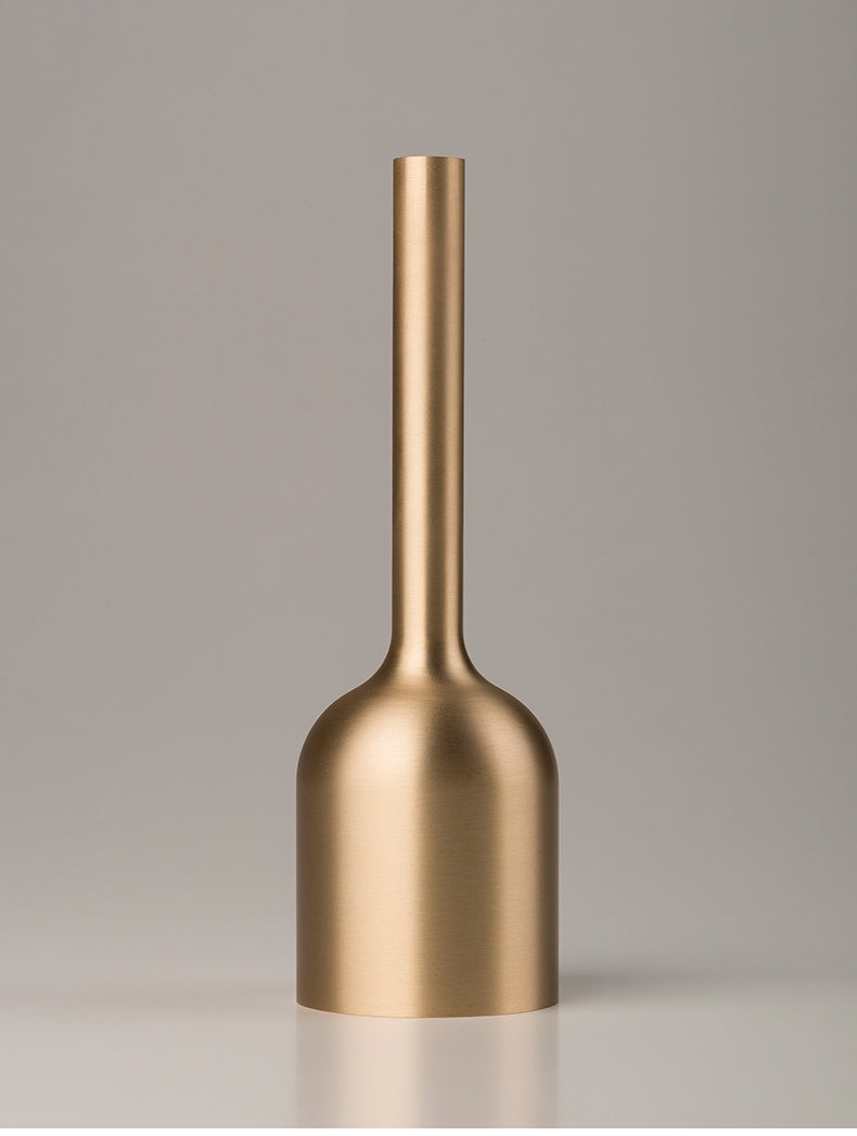 Satin copper minimalist bud vase bottle shape product shot