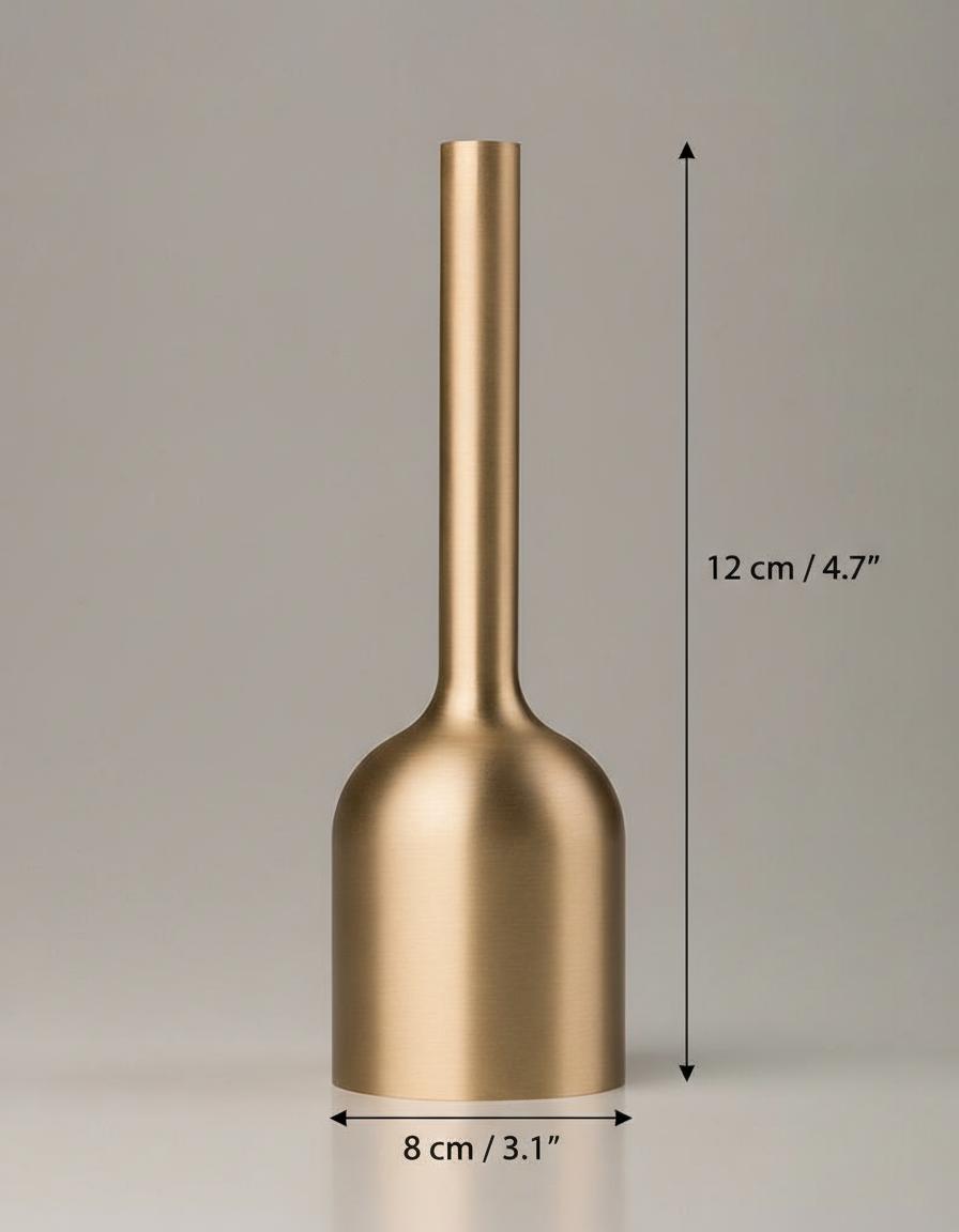 Satin copper minimalist bud vase bottle shape dimensions