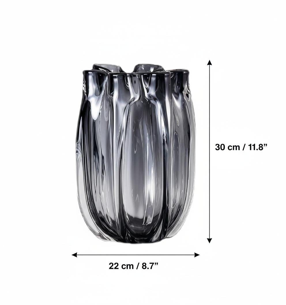Large glass vase dimensions 30cm height