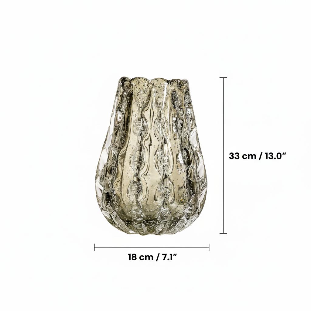 Dimensions of large textured glass vase