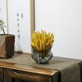 Smoky Fluted Glass Vase Styled