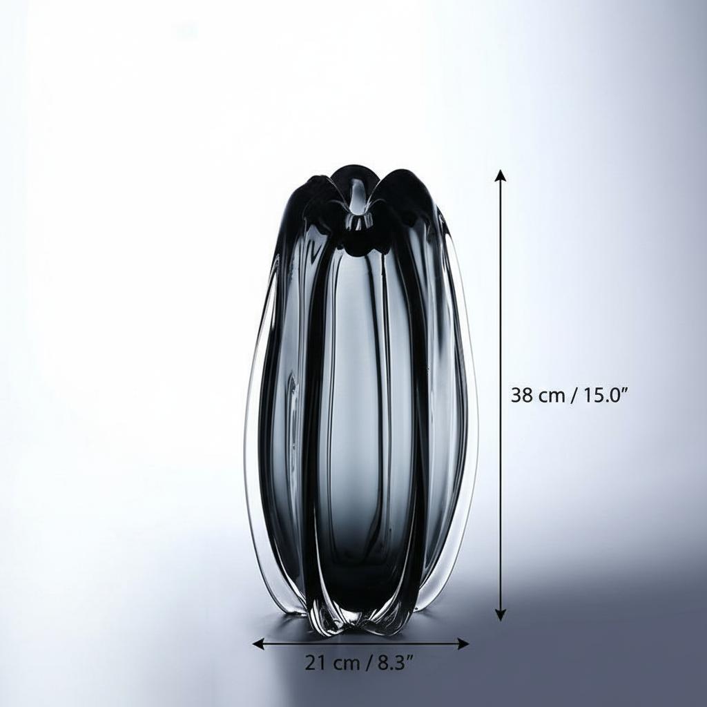 Large glass vase dimensions 38cm height