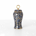 Full View Of Speckled Black And Gold Ceramic Lidded Jar