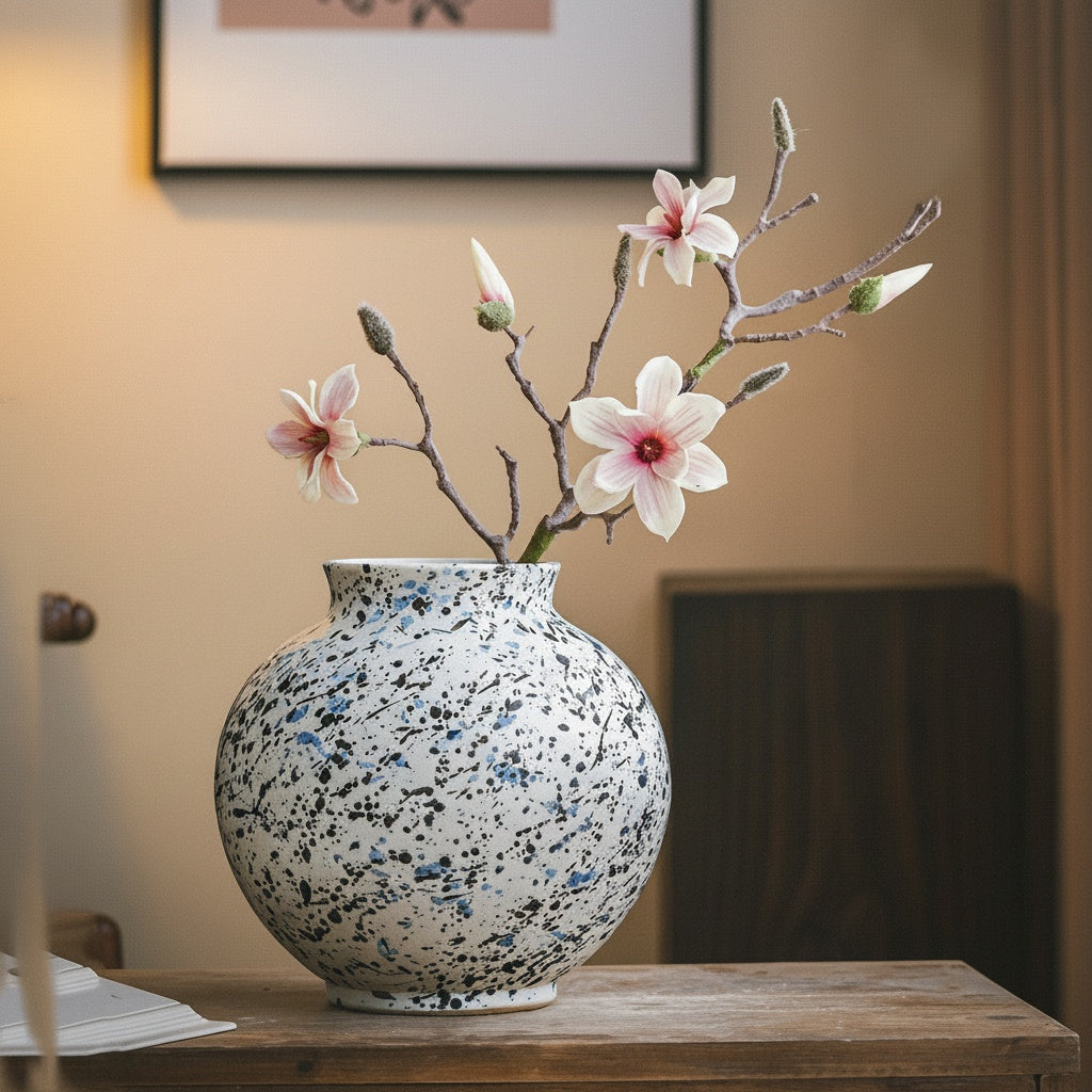 Speckled Ceramic Spherical Vase