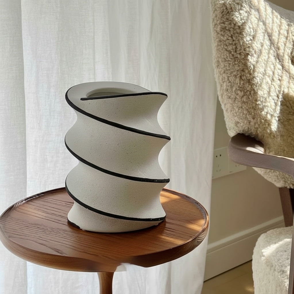 Speckled Ceramic Spiral Vase