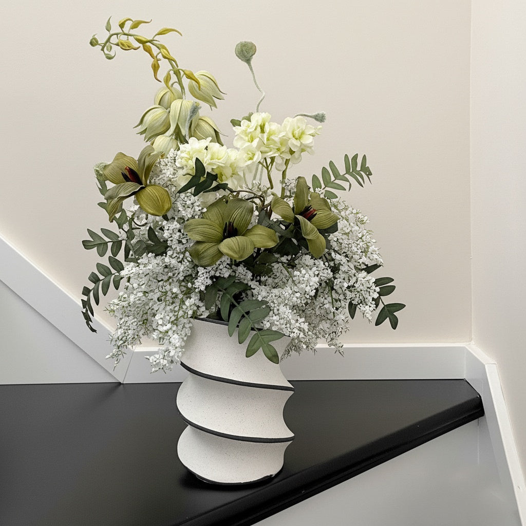Speckled Ceramic Spiral Vase