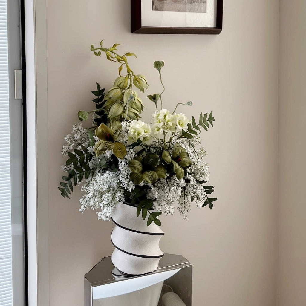 Speckled Ceramic Spiral Vase