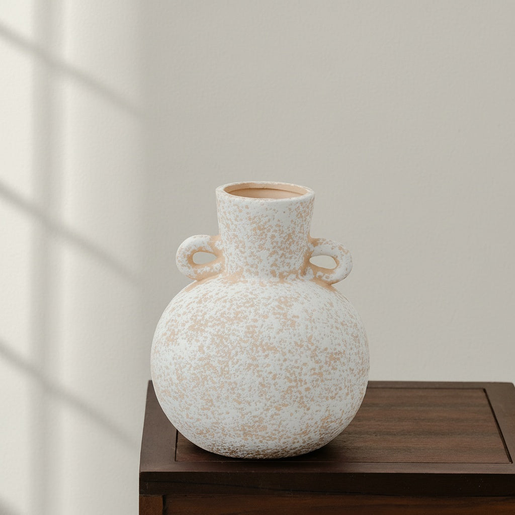 Speckled Ceramic Twin Handled Vase