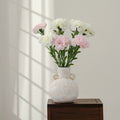 Speckled Ceramic Twin Handled Vase With Flowers