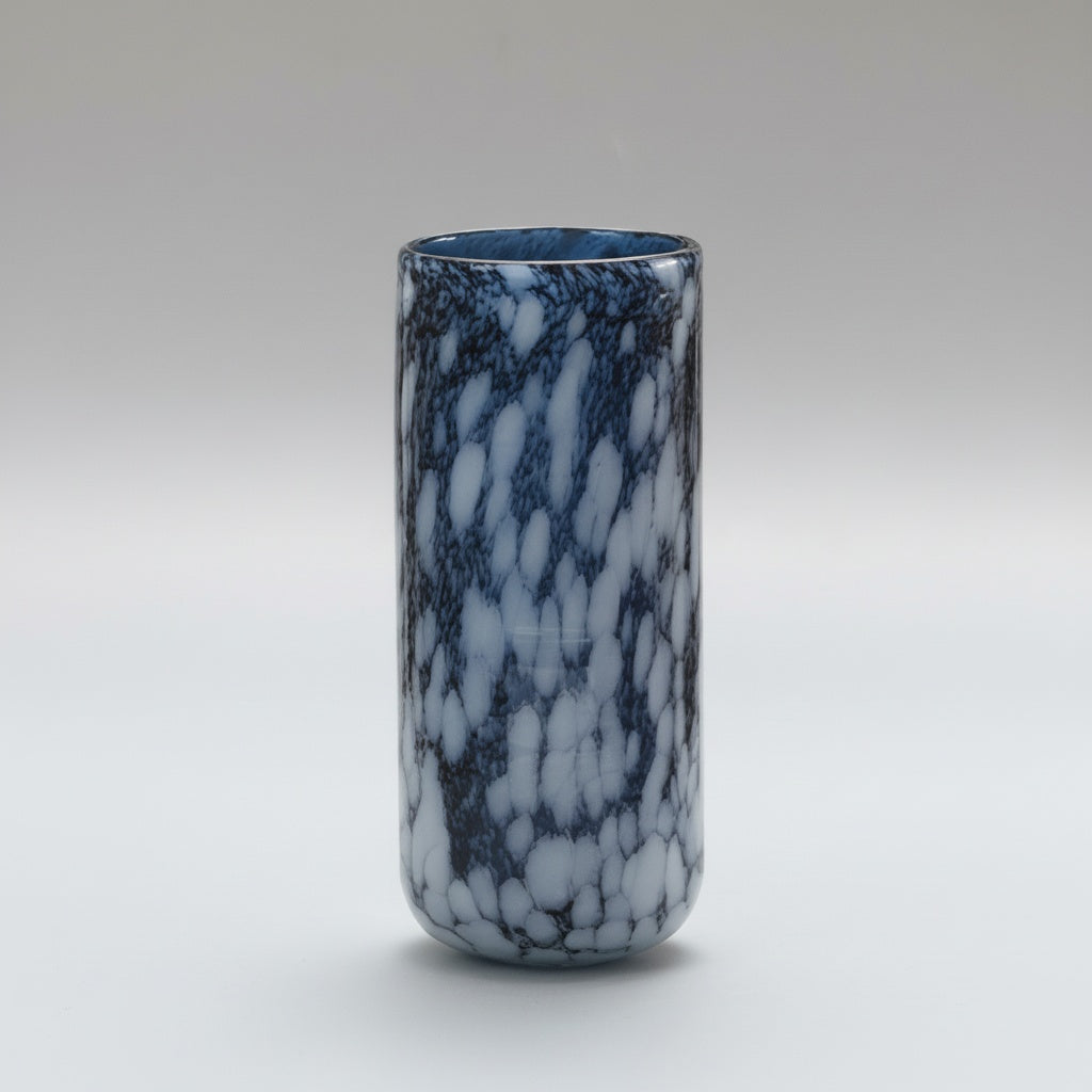 Speckled Glass Cylindrical Vase