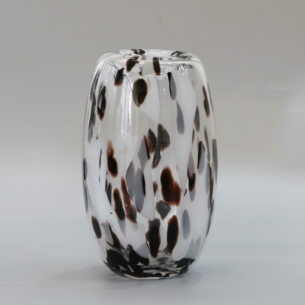 Spotted Glass Cylindrical Vase