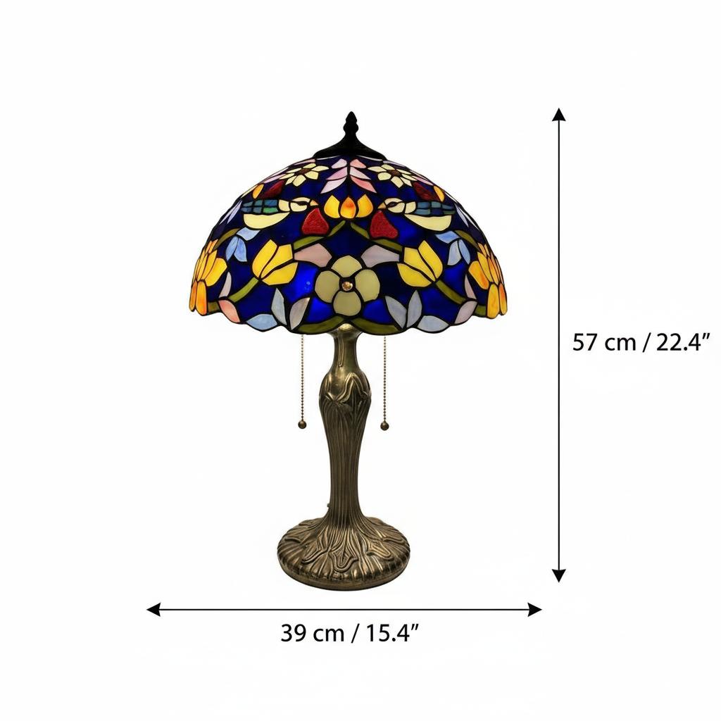 Lamp dimensions showing height and width