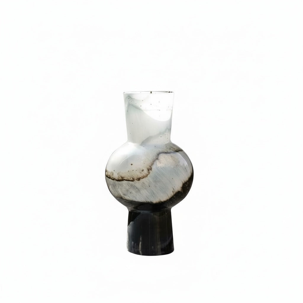 Swirled Art Glass Sculptural Vase