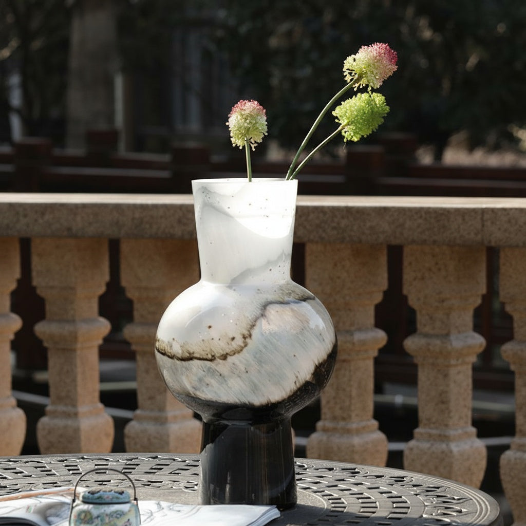 Swirled Art Glass Sculptural Vase Lifestyle