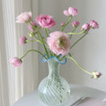 Swirled Glass Ruffled Rim Vase