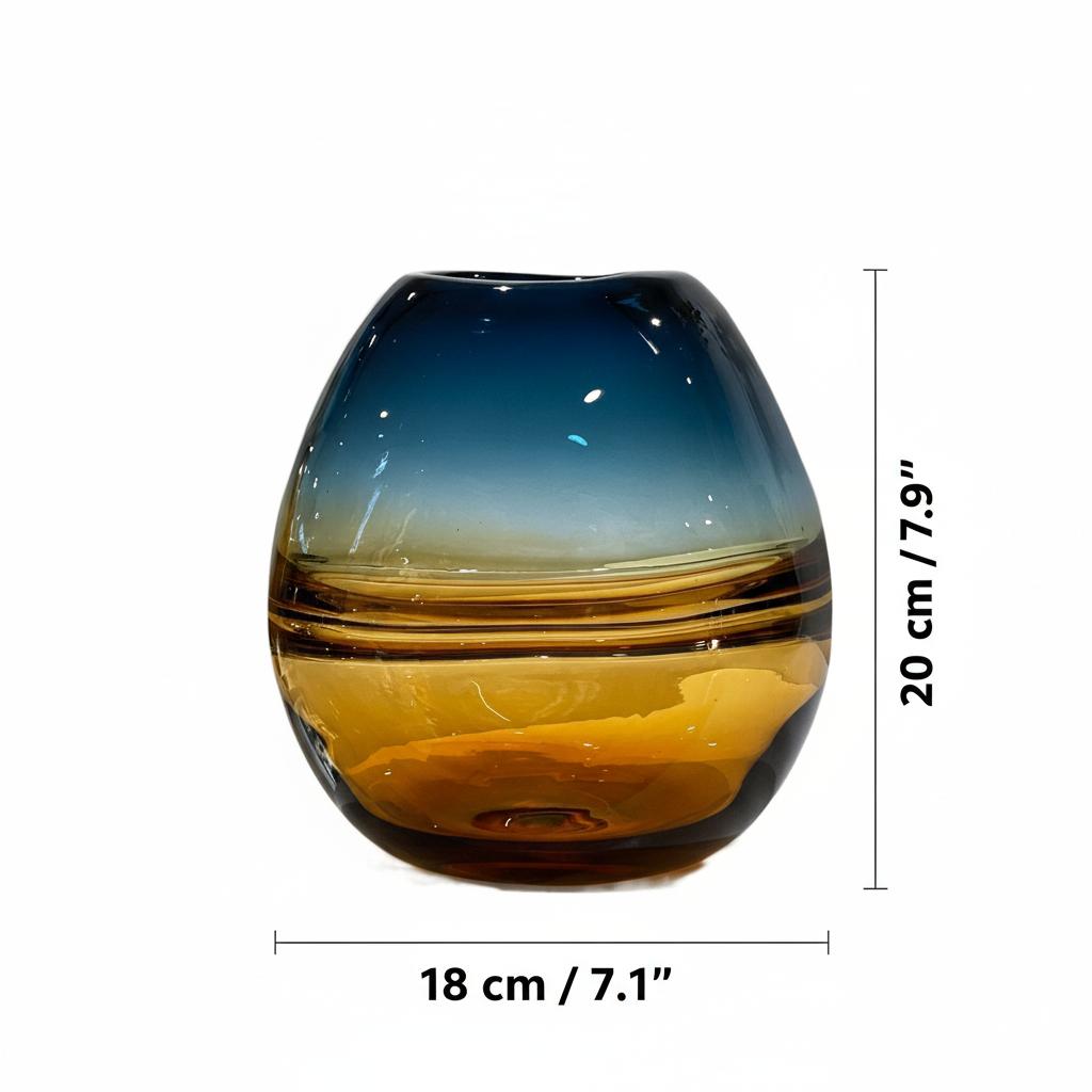 Medium round vase with white flowers