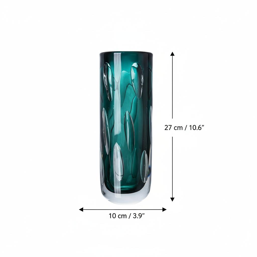 Medium size vase dimension diagram 27cm height
