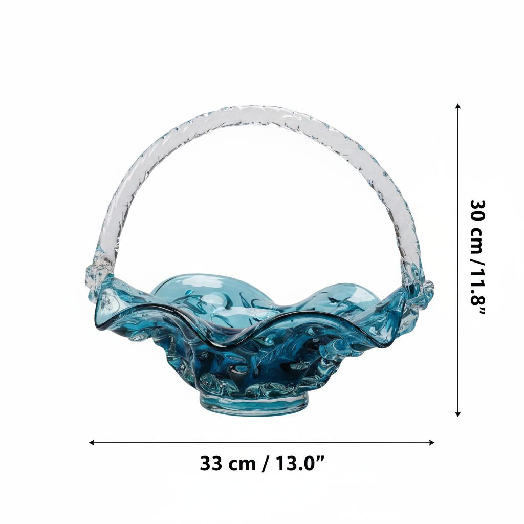 Dimensions diagram of glass basket