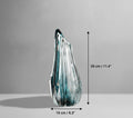 Medium teal glass vase dimensions front view