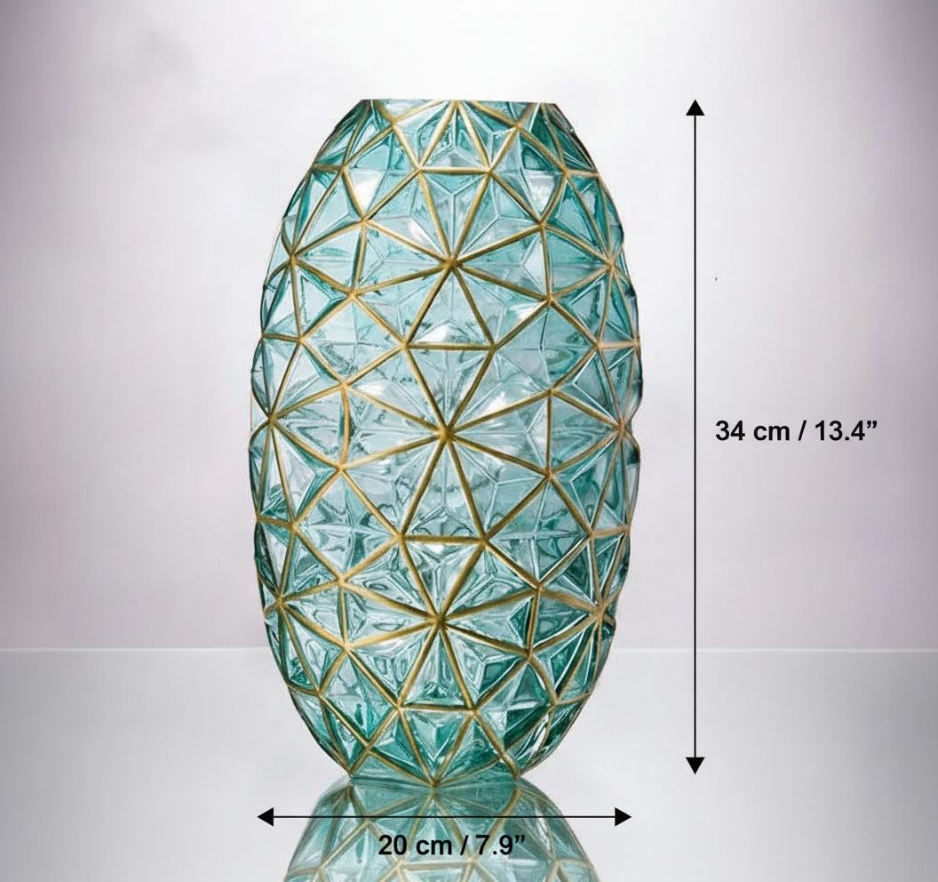 Tall geometric glass vase dimensions