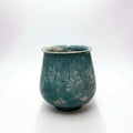Teal Glazed Ceramic Flared Vase