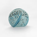 Teal Glazed Ceramic Sculptural Vase
