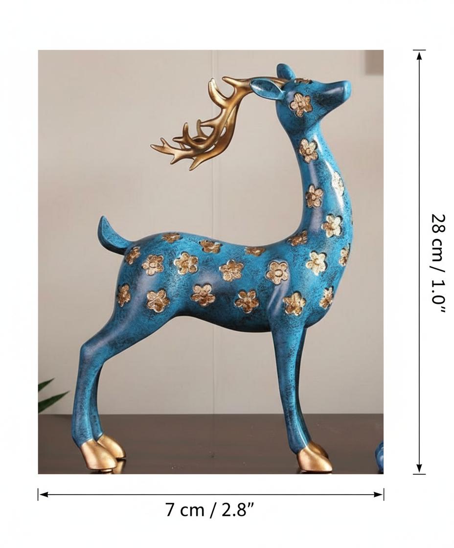 Dimensions of large sitting floral deer sculpture