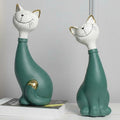 Side profile of modern resin cat statues