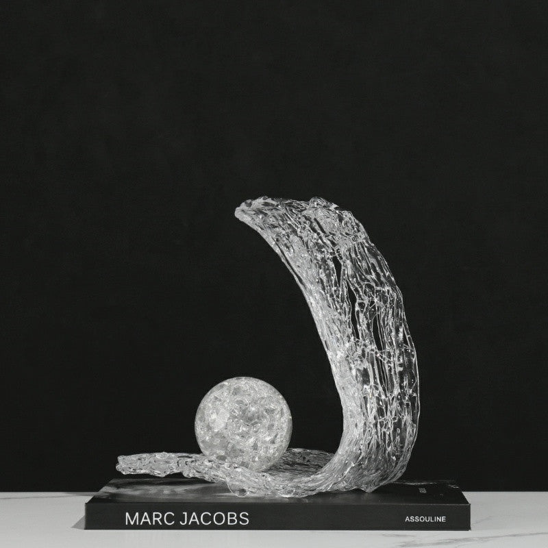 Alternate angle of clear abstract decor piece