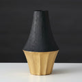 Tall Textured Black & Gold Geometric Vase