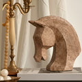 Textured Bronze Geometric Horse Sculpture