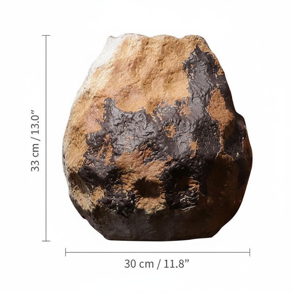 Dimension diagram of the organic ceramic vase